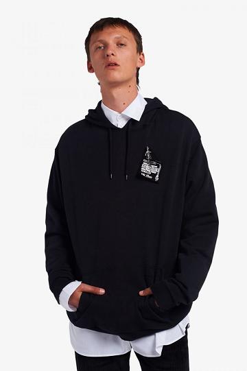 Black Fred Perry SM1953 Men's Sweatshirts | PH 1604BEXC